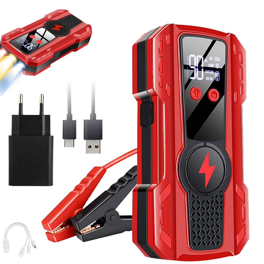 Jump Starter Start Booster Powerbank Powerful Flashlight Set 99900mah 100A