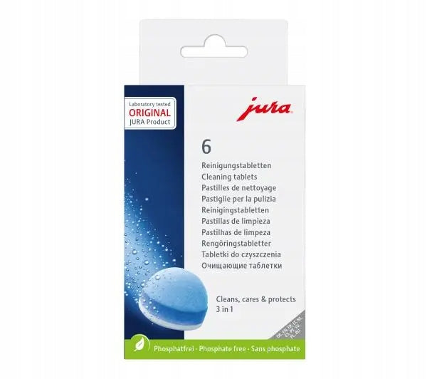 Jura 3-Phase Machine Cleaning Tablets 6 Pieces Packaging status original