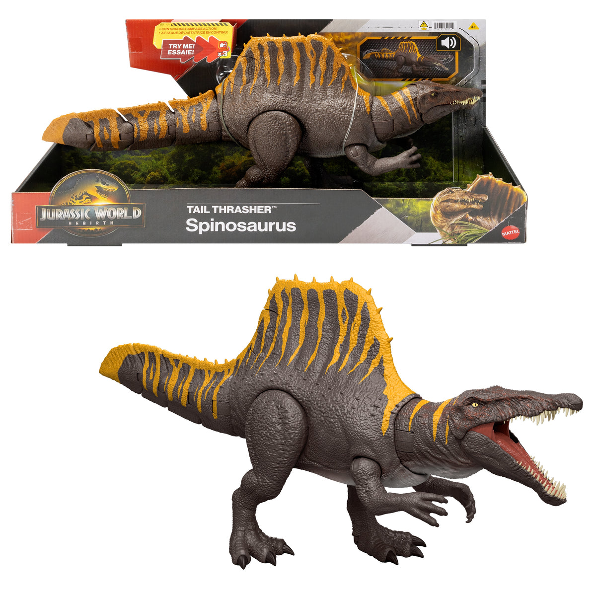Jurassic World Tail Thrasher Spinosaurus Double Attack Dinosaur Figurine JGB56
