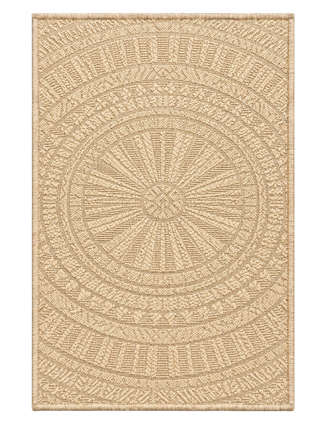 Jute Carpet 60x110 Beige Boho Flat Woven for Indoor and Terrace Sunshine Packaging status original