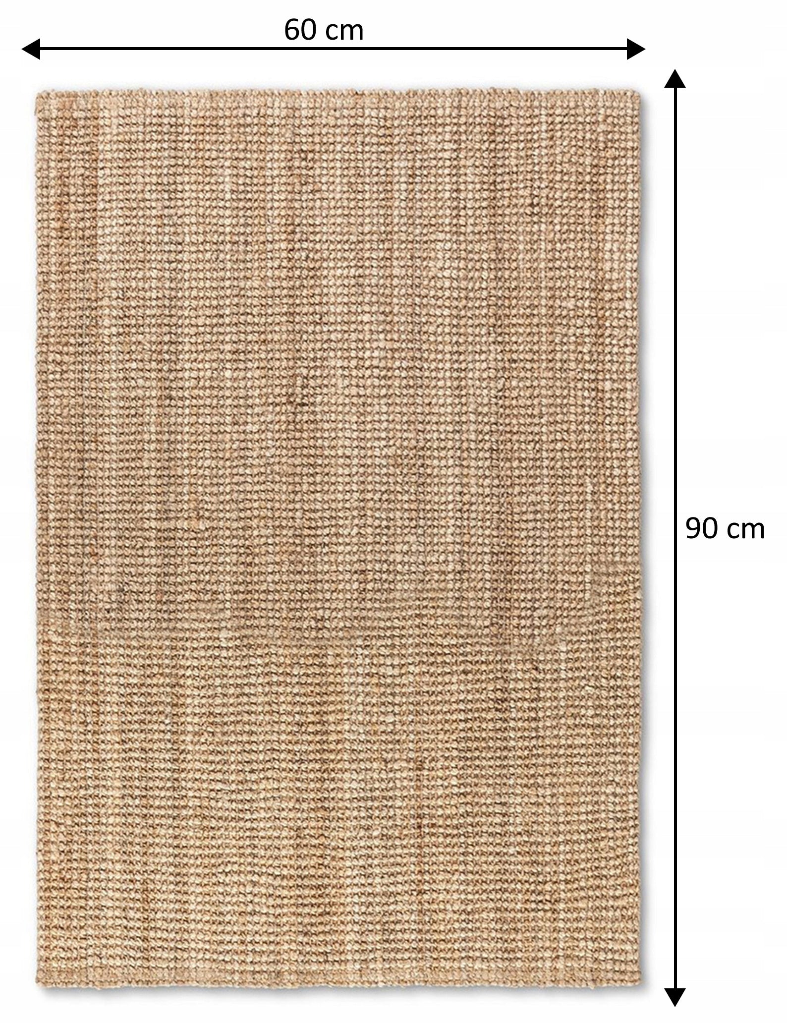 Jute Rug Sidewalk Jute Mat 60x90cm Natural Beige Braided Boho Brand e-floor