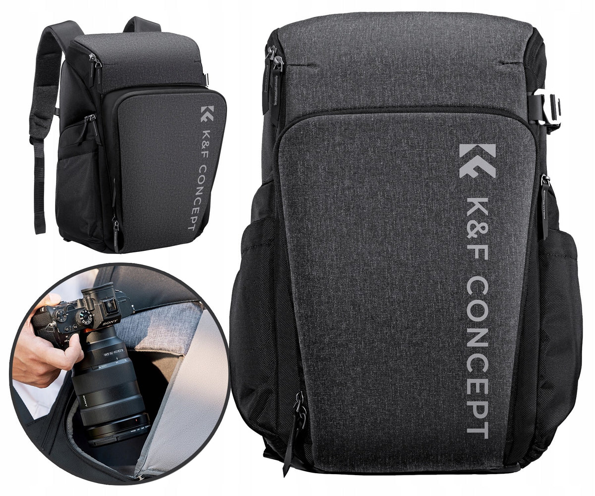 K&F Large Spacious Camera Backpack Photo Expandable Tourist 25L