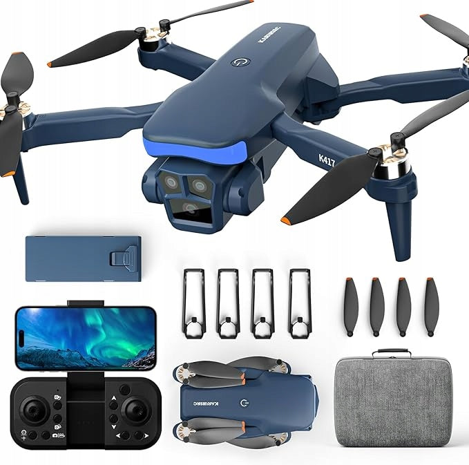 K417 1080p Drone, Lights, FPV WiFi, Foldable, For Beginners