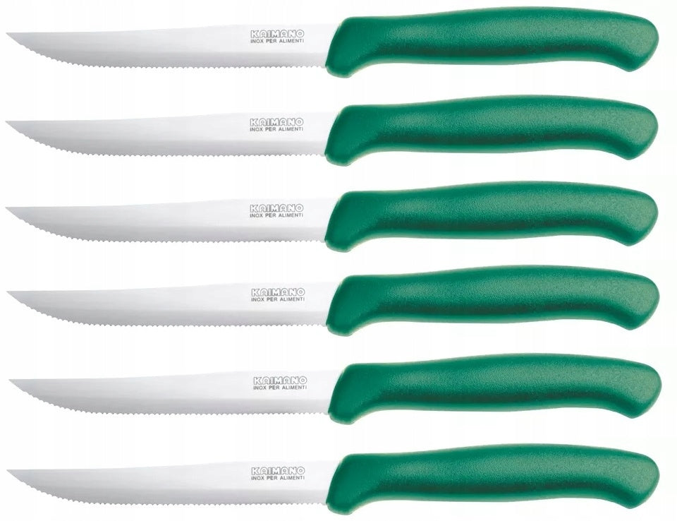 KAIMANO Set of 6x steak tomato knife serrated vegetable knife set