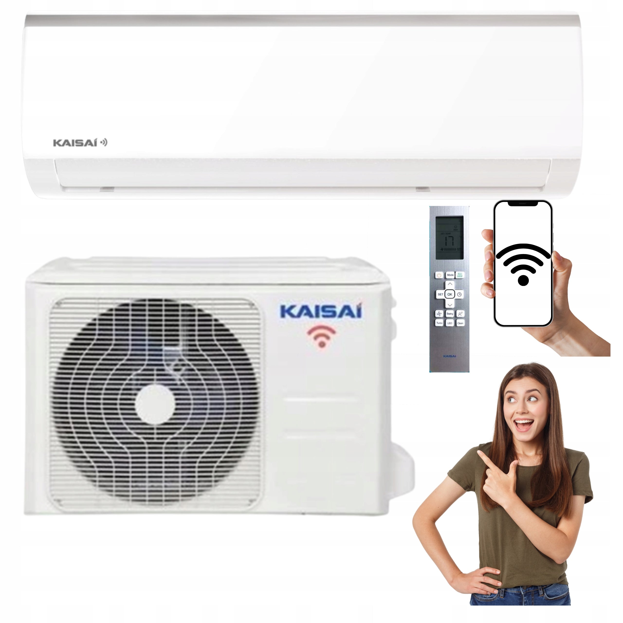 KAISAI FLY 2,6kW WIFI Wall Mounted Air Conditioner with HEATING FUNCTION EFFICIENT HOME