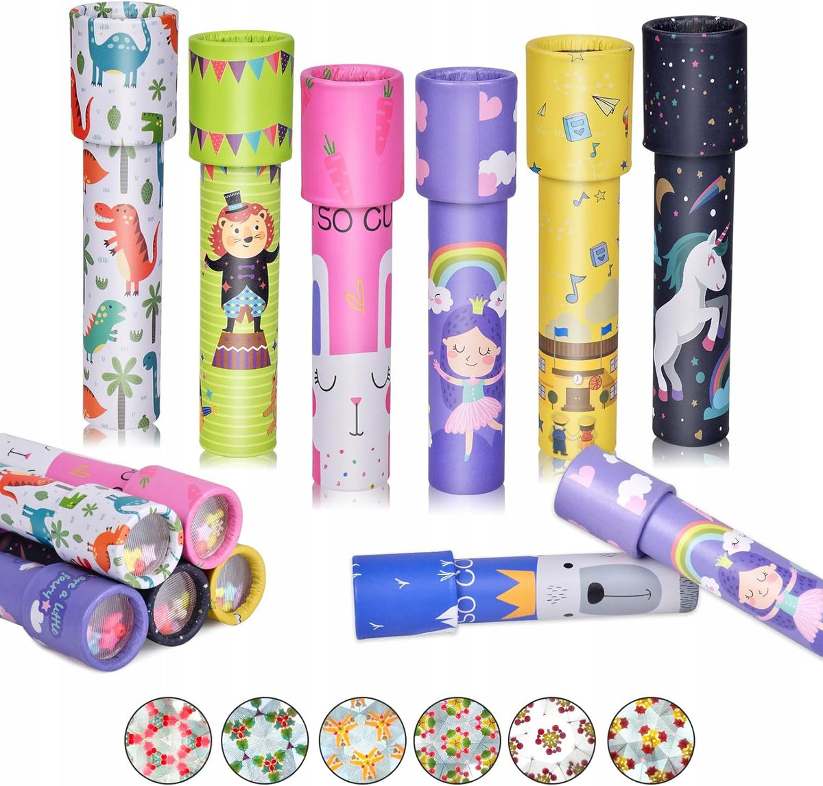 KALEIDOSCOPE SET OF COLORFUL KALEIDOSCOPES FOR CHILDREN 6 PIECES PER GIFT