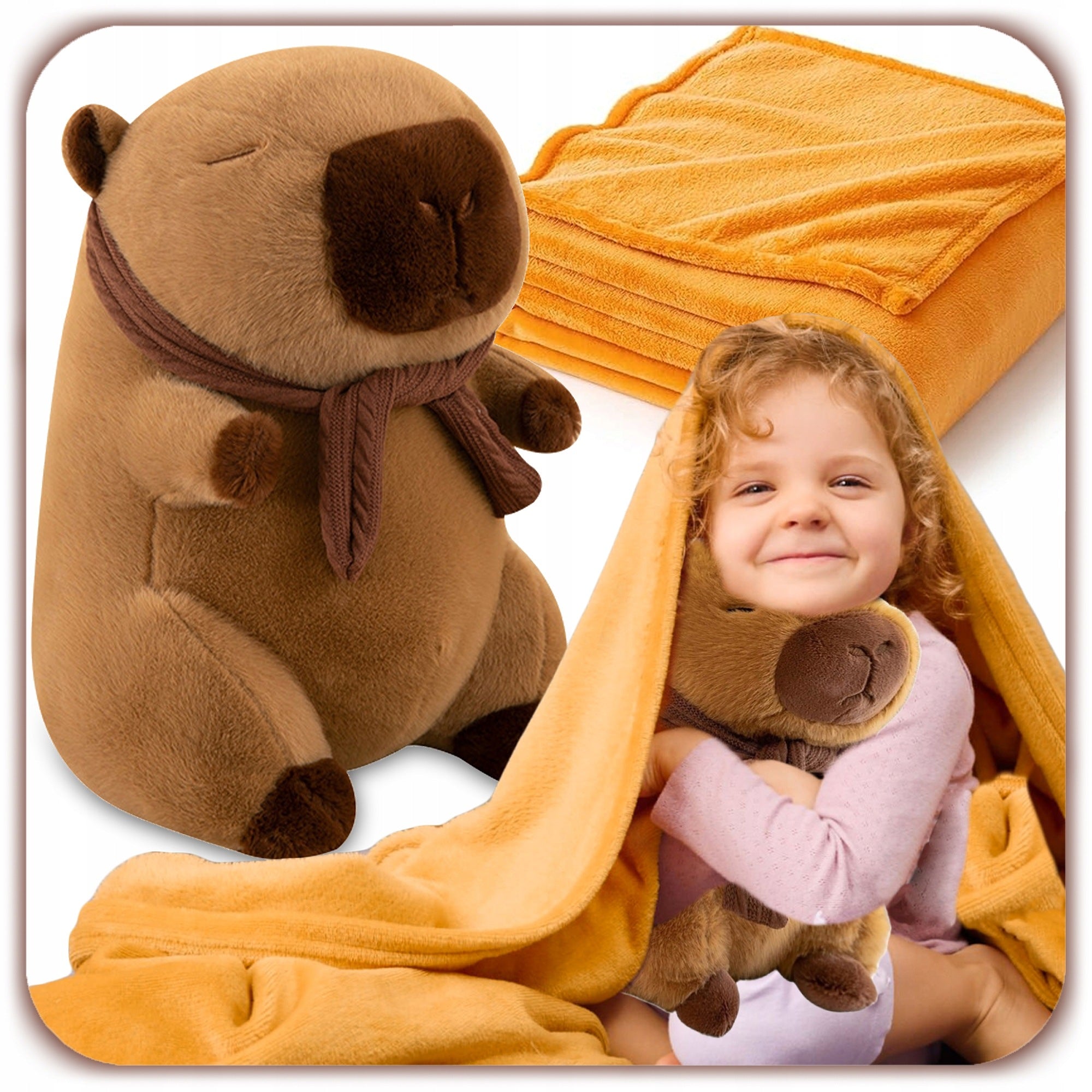 KAPIBARA PLUSH TOY BLANKET SET LARGE CAPYBARA + BLANKET GIFT CHILDREN Packaging status original
