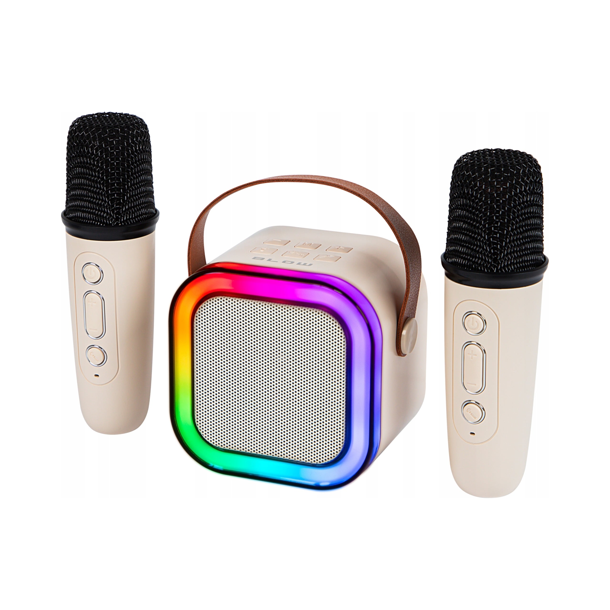 KARAOKE SPEAKER BLUETOOTH RGB BLOW 2 MICROPHONES PORTABLE USB SD MINI JACK