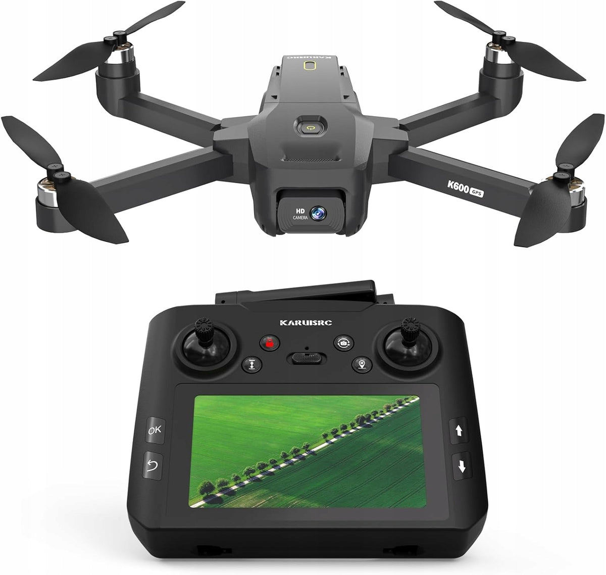 KARUISRC K600 DRONE WITH FULLHD CAMERA 1080P REMOTE CONTROL WITH SCREEN 4,5" GPS WIFI 5GHz