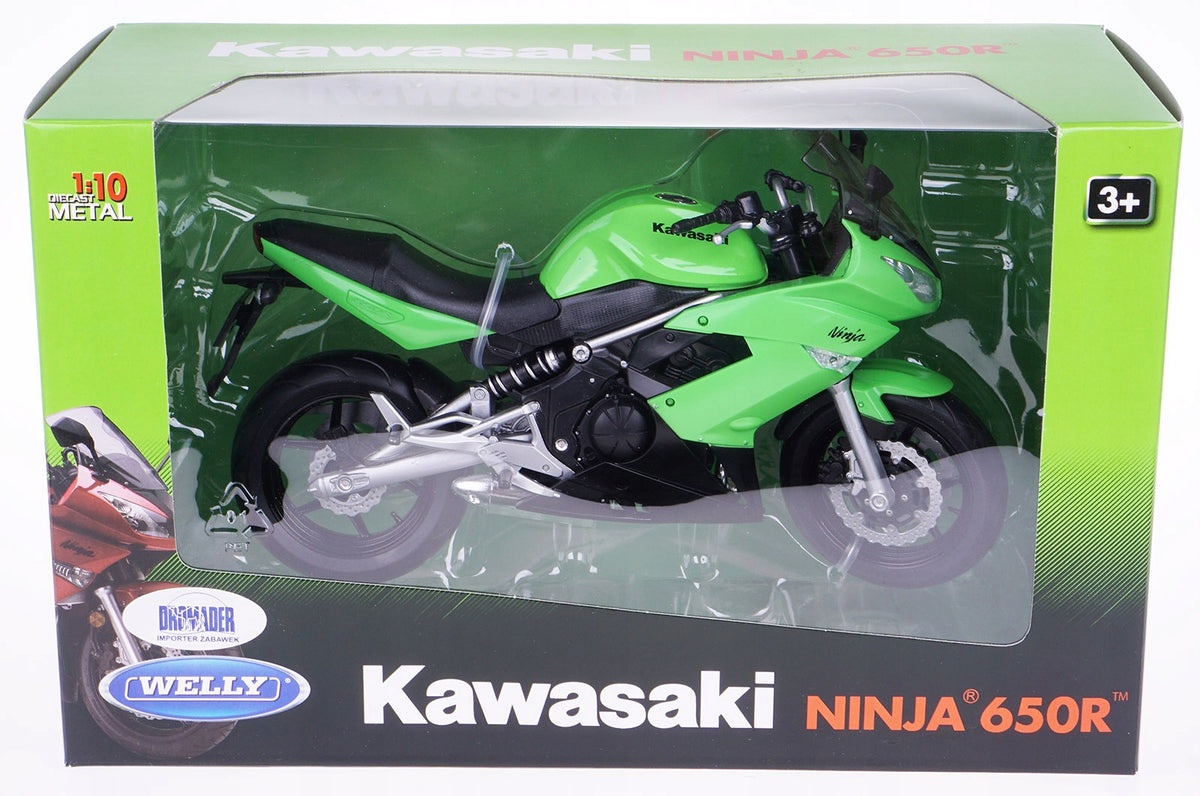 KAWASAKI NINJA 650R MODEL PLASTIC/METAL WELLY 1:10 Packaging status original
