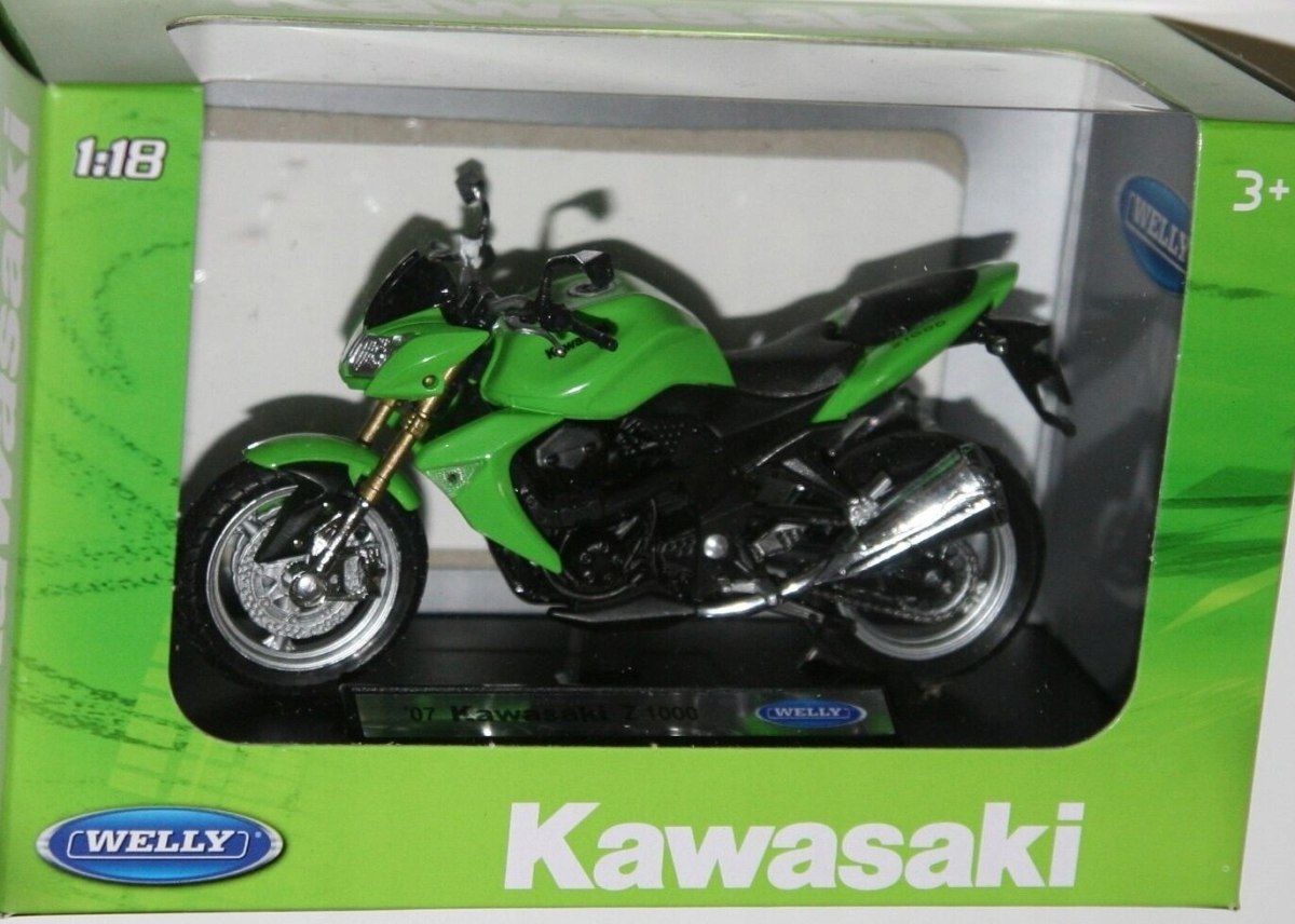 KAWASAKI Z1000 2007 model motorcycle 1:18 Welly Brand Welly