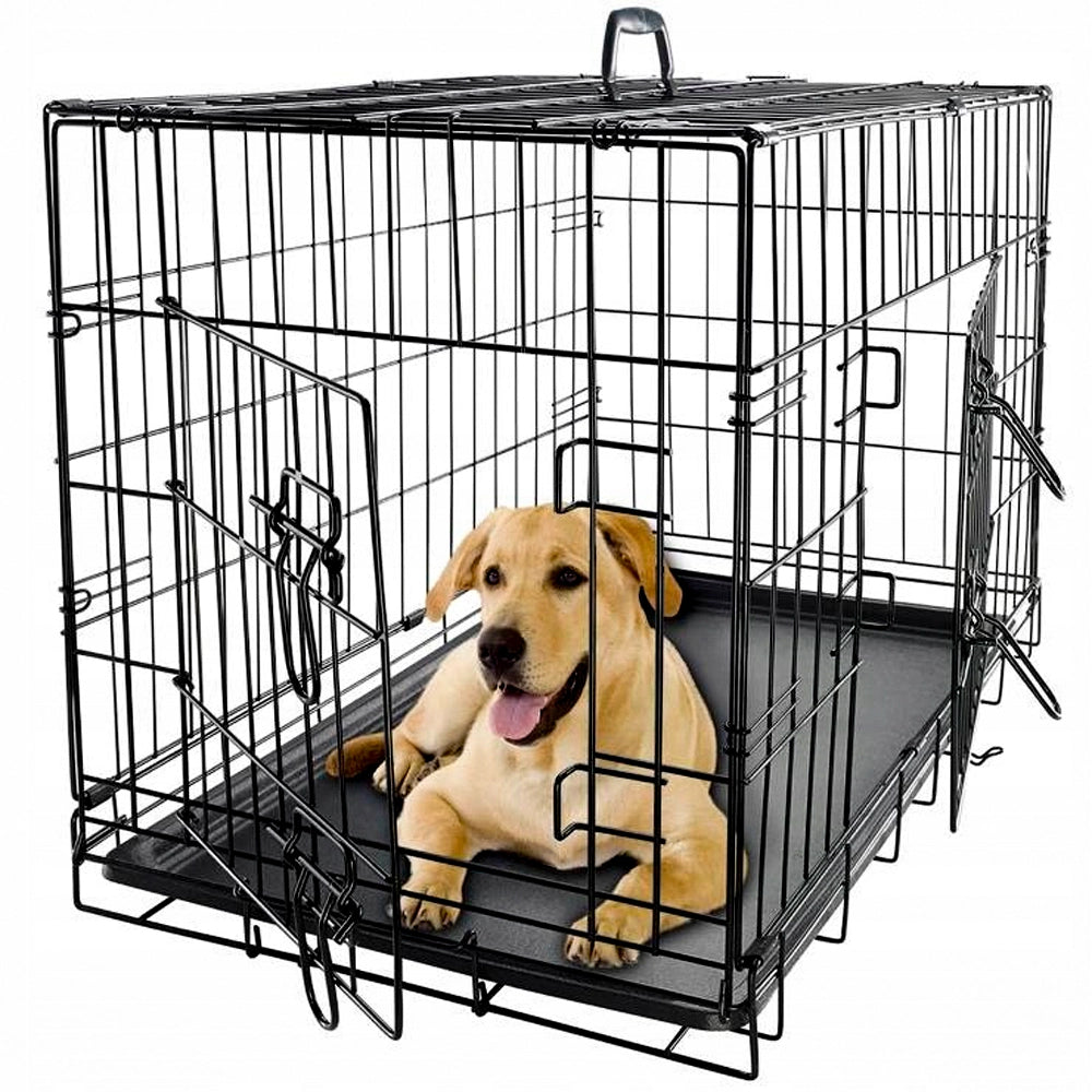 KENNEL CAGE FOR DOG CAT PLAYPEN FOLDING 76x54x62 cm wire 4.5mm Manufacturer code DUŻA KLATKA METALOWA KOJEC DO PSÓW 76x54x62cm