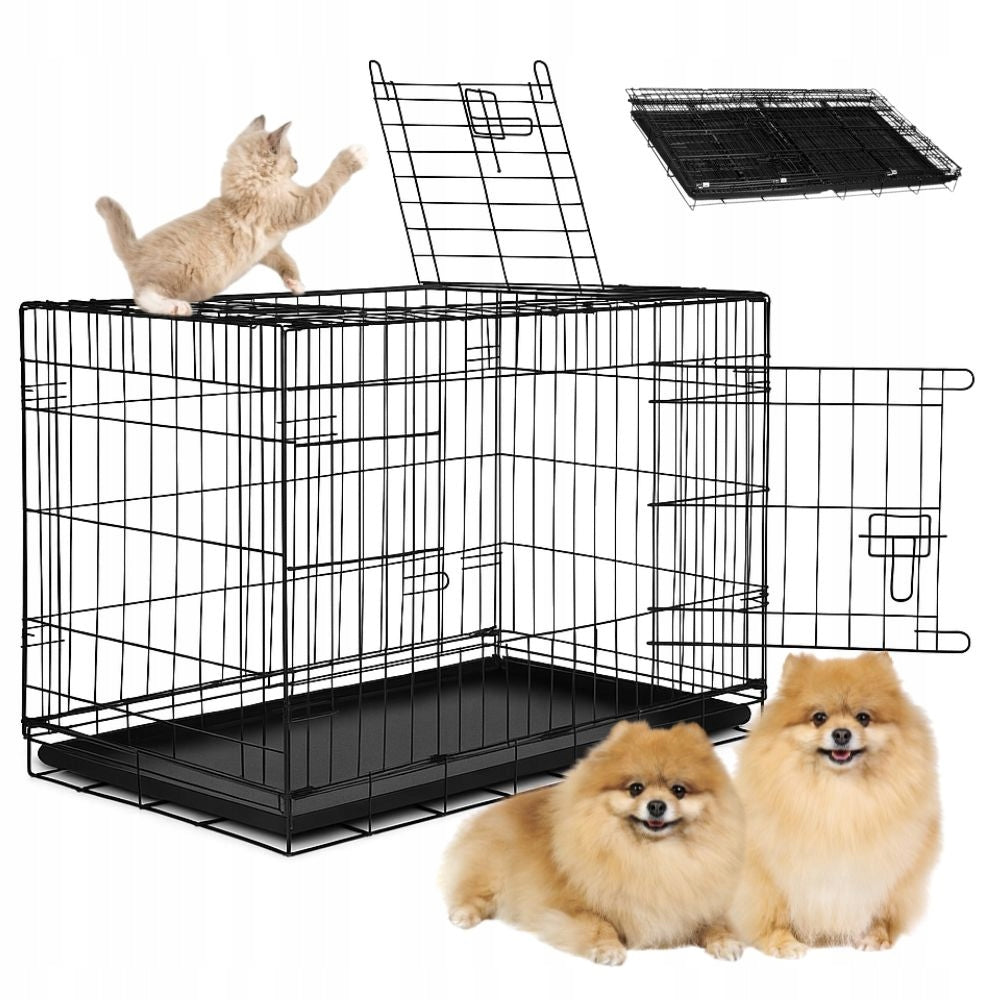 KENNEL CAGE Folding Metal Pet Cat Dog 61x42x50cm S Playpen