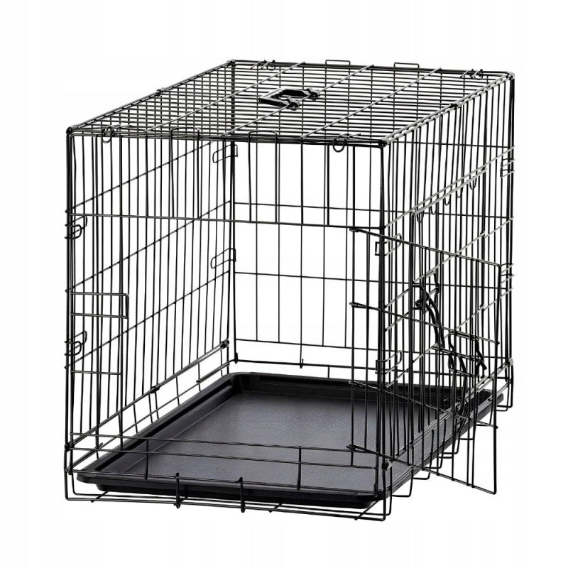 KENNEL DOG CAGE WITH TRAY FOLDING ANIMAL TRANSPORTER 120CM XXL Manufacturer code 4549
