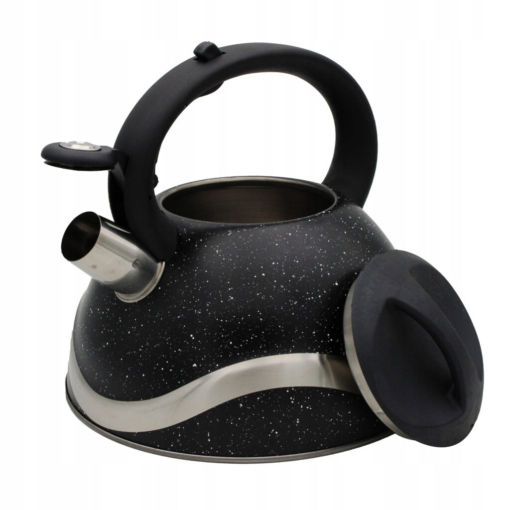 KETTLE INDUCTION GAS WITH WHISTLE TRADITIONAL SILVER BLACK LARGE ROOMY 3 L Manufacturer code 2277