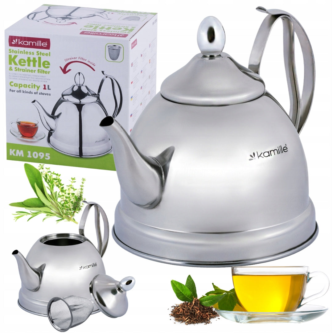 KETTLE INFUSER TEAPOT STEEL GAS INDUCTION 1L KAMILLE