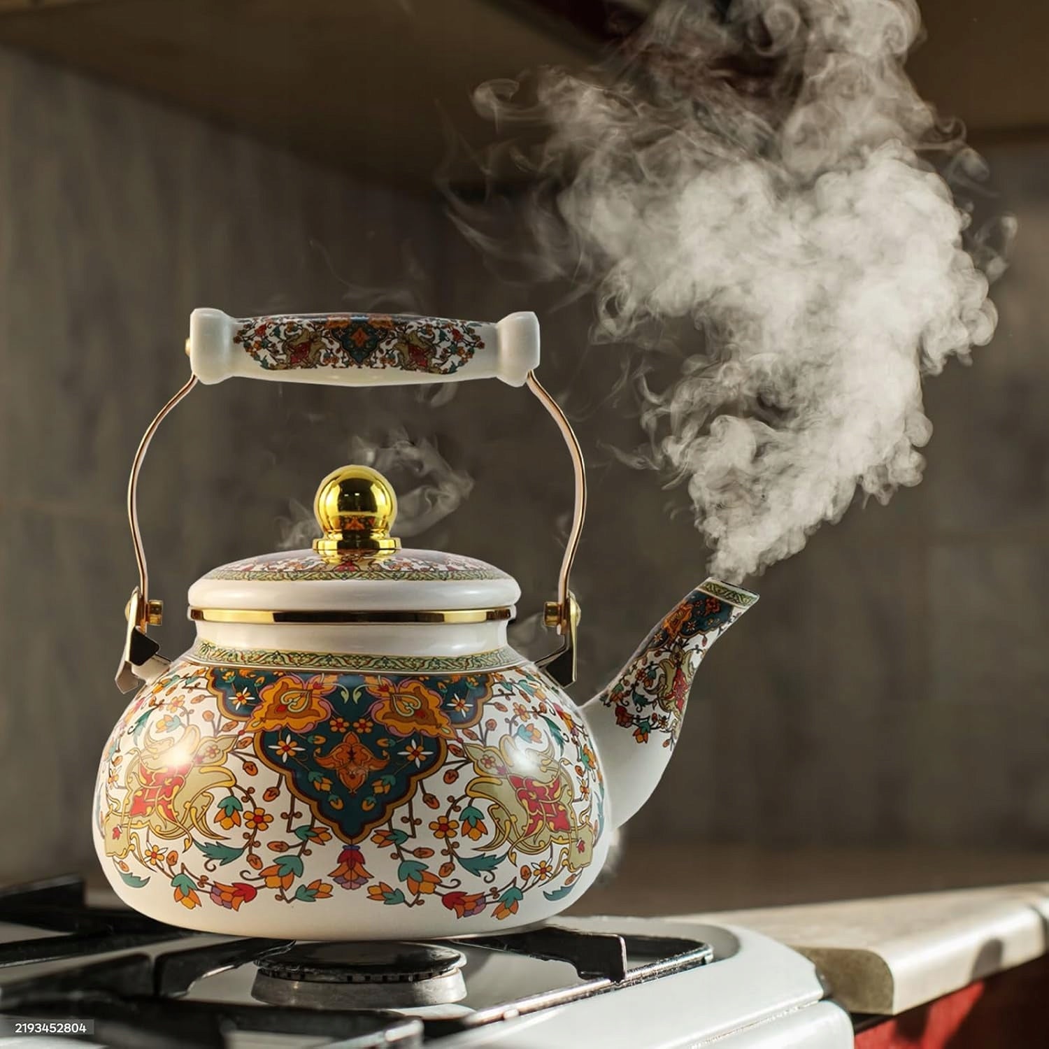 KETTLE STEEL ENAMELLED TEAPOT TURKISH ORIENTAL INDUCTION GAS 2,5L Manufacturer code 459