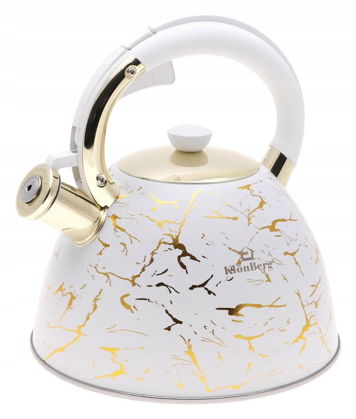 KETTLE Steel 3l White Gold With Whistle INDUCTION Gas 6650