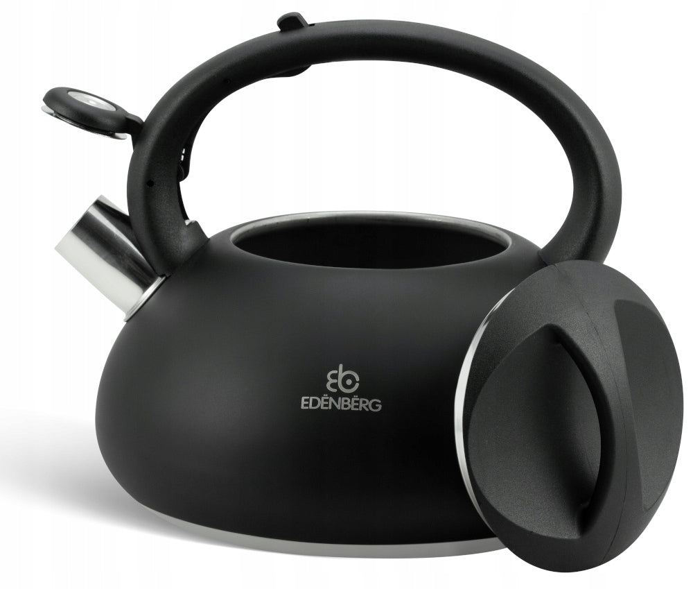 KETTLE Steel BLACK MATT 3l Induction Gas With WHISTLE 8804 Brand Yermos
