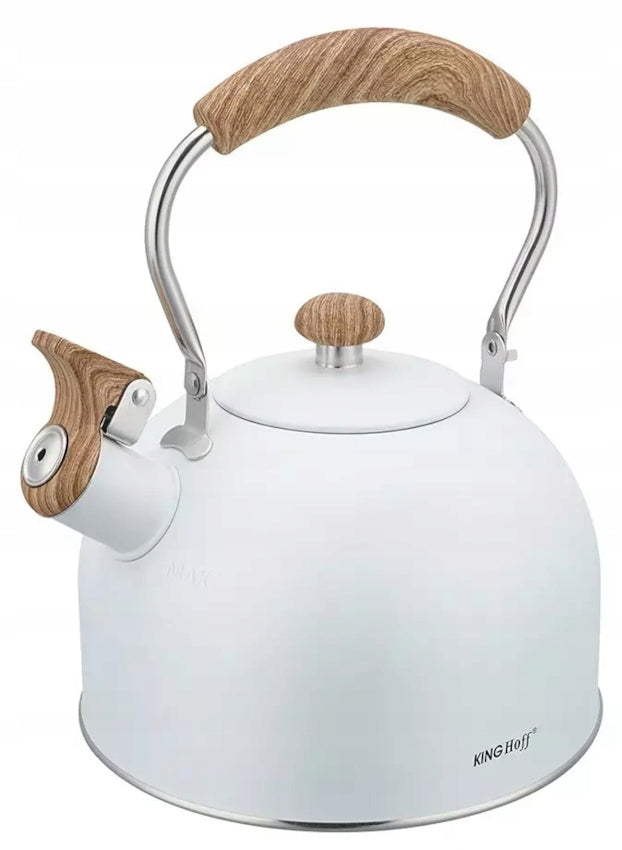KETTLE Steel WHITE 2,5l FOLDING HANDLE INDUCTION Gas WITH WHISTLE 1860 Manufacturer code AU-1860Cz