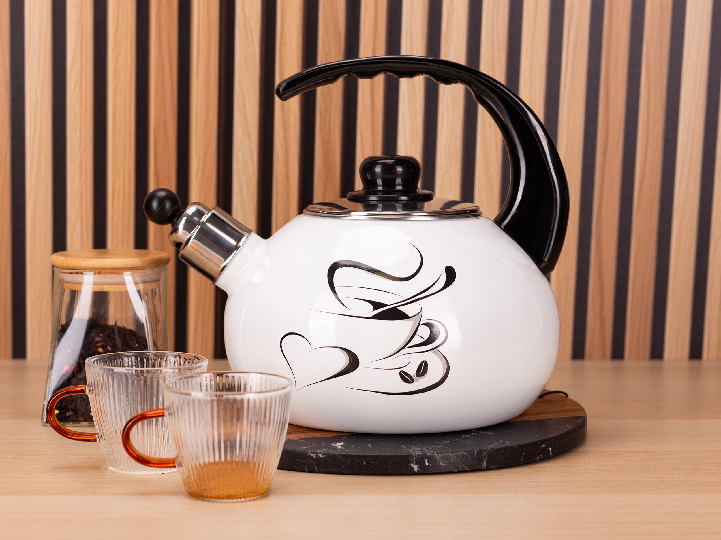 KETTLE TRADITIONAL ENAMELLED GAS INDUCTION STEEL 2,5 L KAMILLE Packaging status original