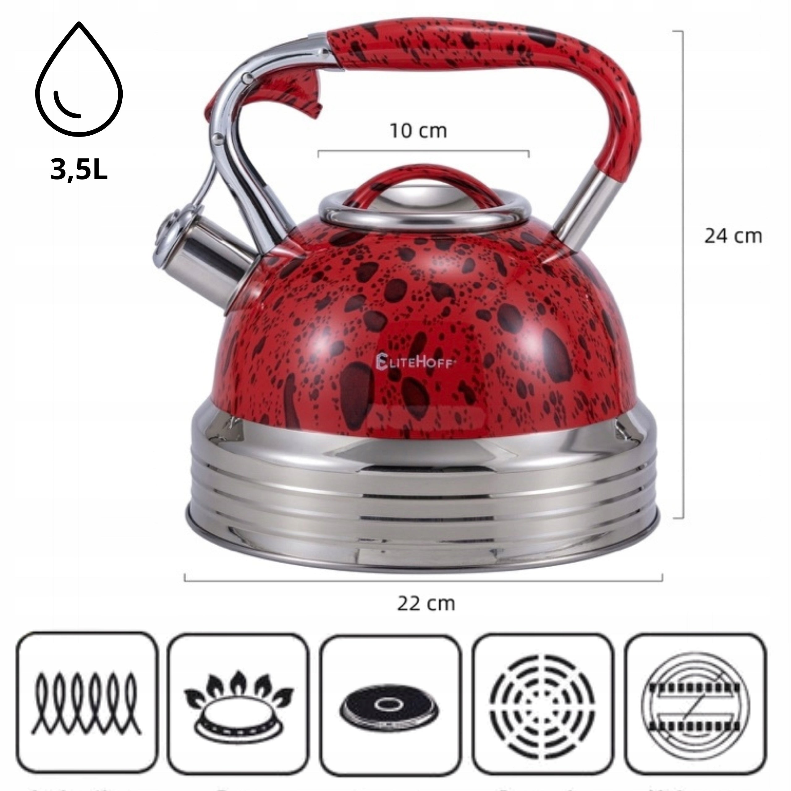 KETTLE Traditional 3,5L with WHISTLE GAS INDUCTION STAINLESS STEEL STYLISH EAN (GTIN) 5907768750305