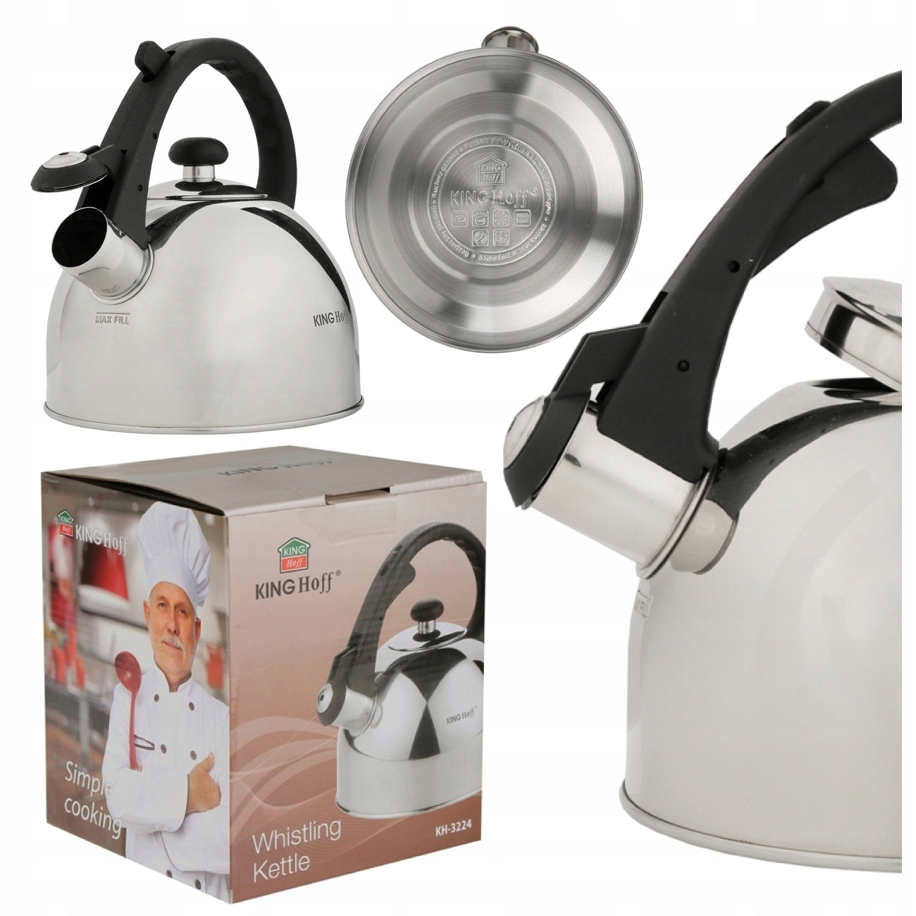 KETTLE WITH WHISTLE 1 L INDUCTION GAS GLOSS 3224 Manufacturer code KH-3224