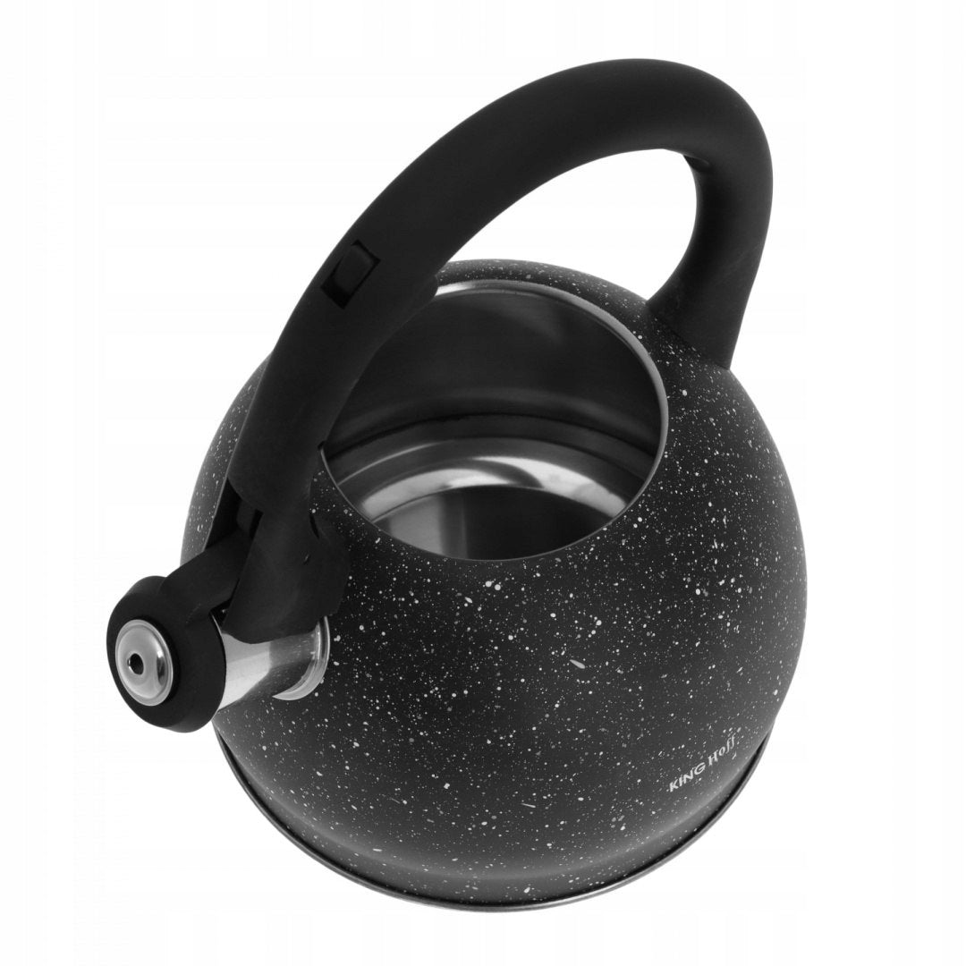 KETTLE WITH WHISTLE 2L MARBLE INDUCTION GAS COLOR BLACK KH-1403 Brand Kinghoff