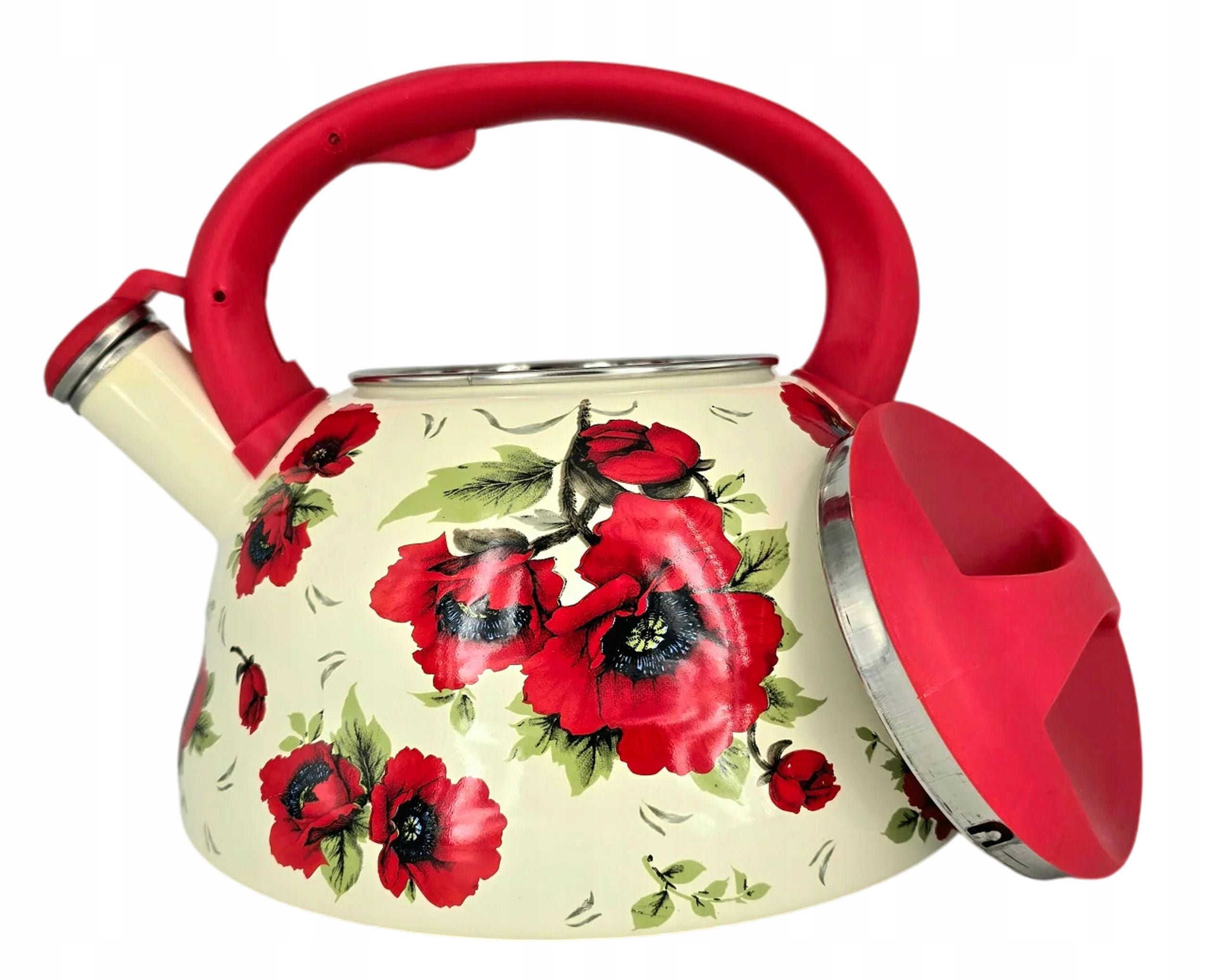 KETTLE WITH WHISTLE 3,3L STEEL ENAMELLED INDUCTION TRADITIONAL GAS Packaging status original