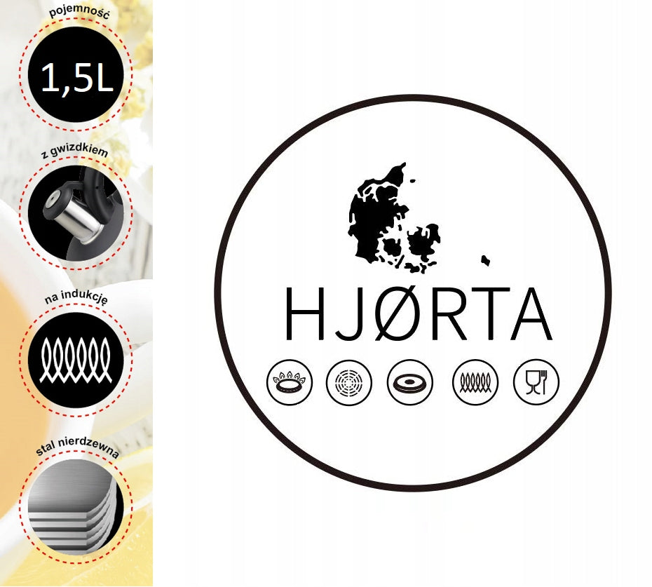 KETTLE WITH WHISTLE GREY STEEL FOR GAS INDUCTION 1,5L Hjorta Anna Packaging status original