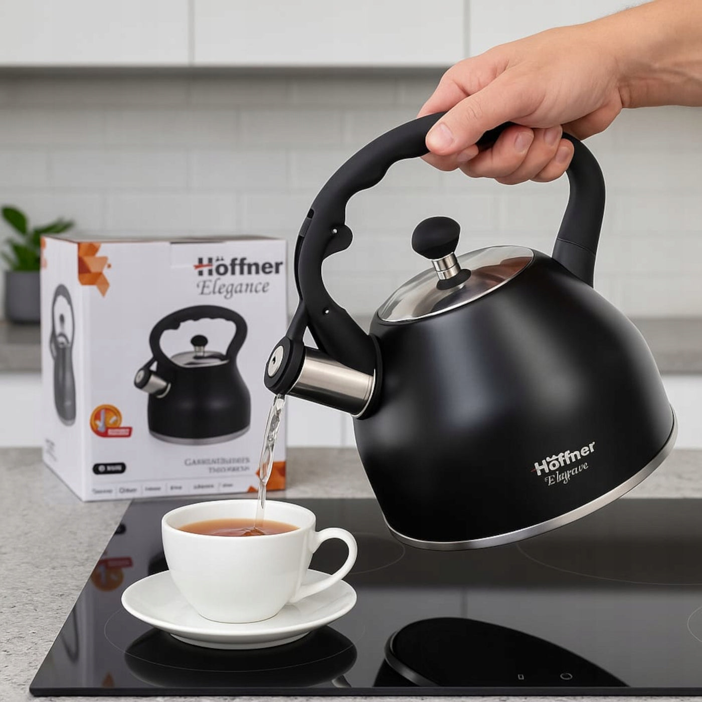 KETTLE WITH WHISTLE STEEL FOR GAS / INDUCTION BLACK TRADITIONAL 2,7L Manufacturer code CZAJNIK Z GWIZDKIEM HF-4952