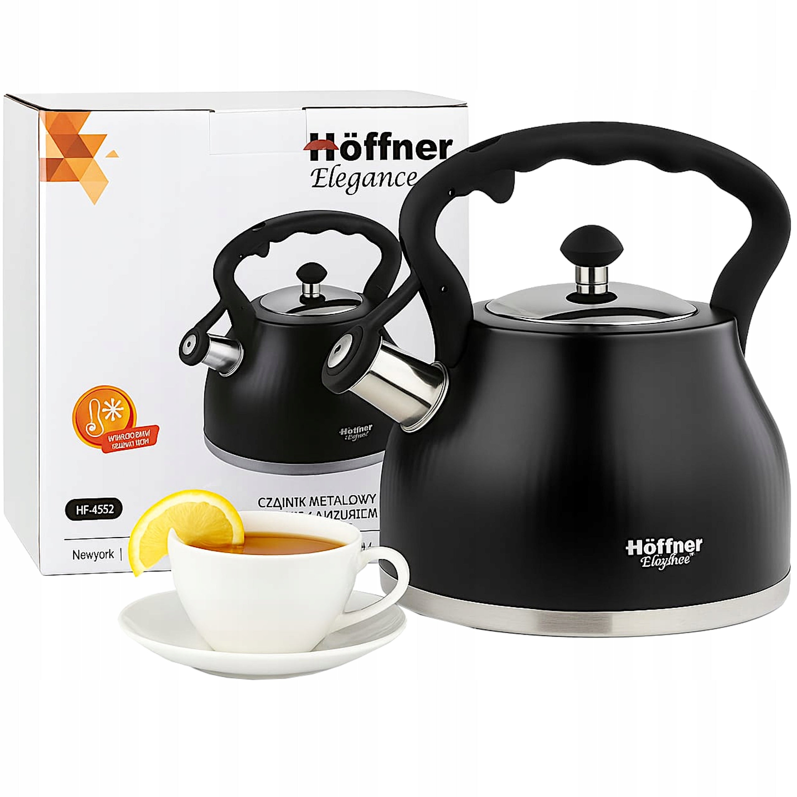 KETTLE WITH WHISTLE STEEL FOR GAS / INDUCTION BLACK TRADITIONAL 2,7L