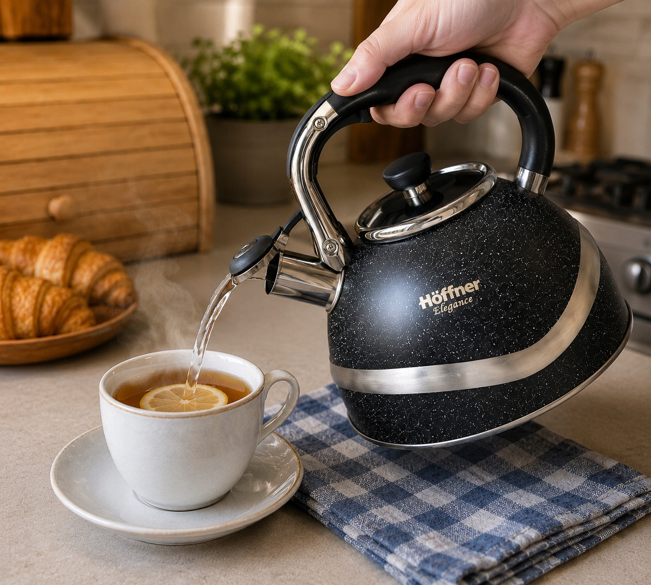 KETTLE WITH WHISTLE TRADITIONAL INDUCTION GAS STAINLESS STEEL BLACK LARGE 3 L Manufacturer code hf-7869