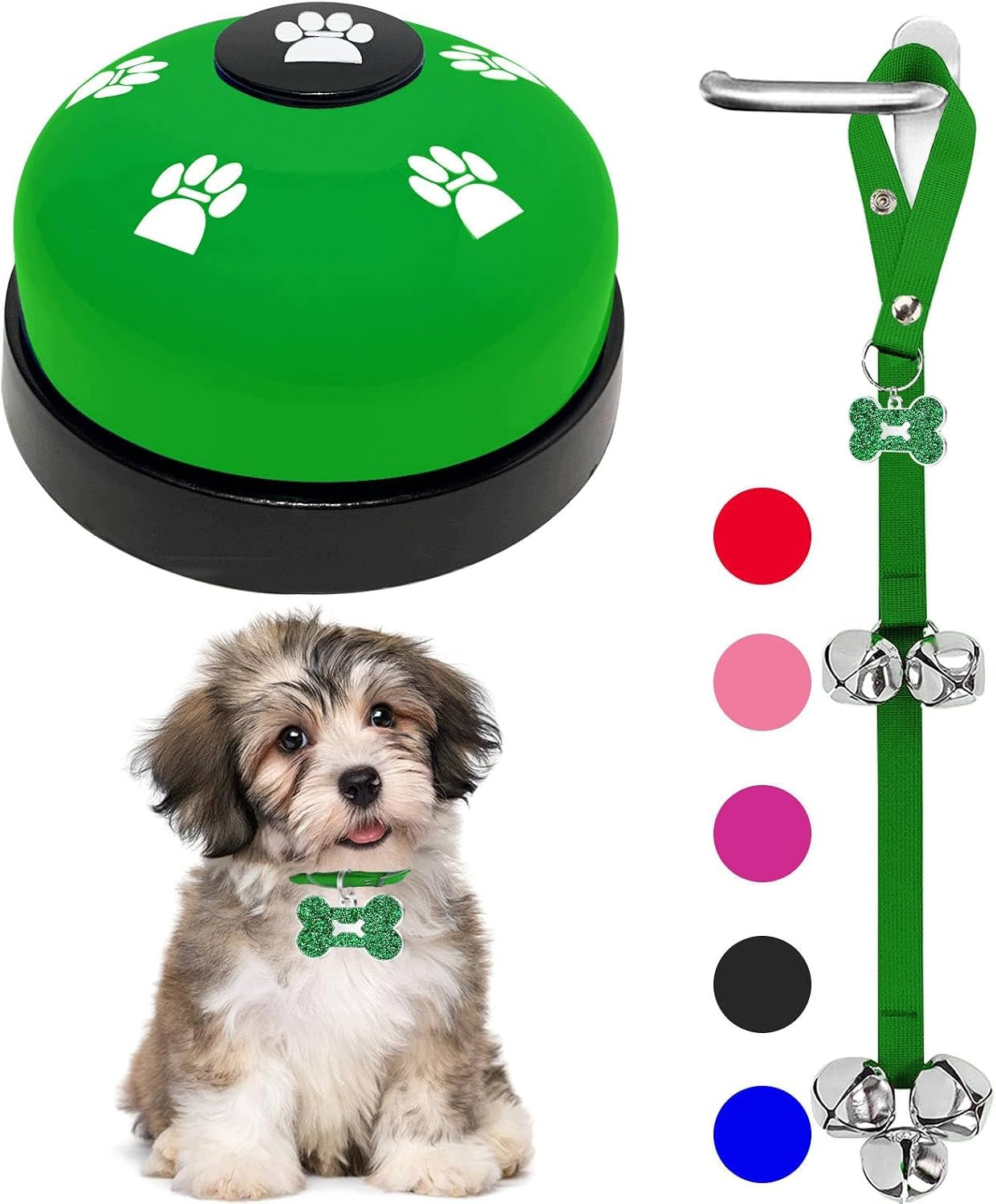 KEXIAVA Dog Bell for Door 2 Pcs Training Learning to Go Out Green