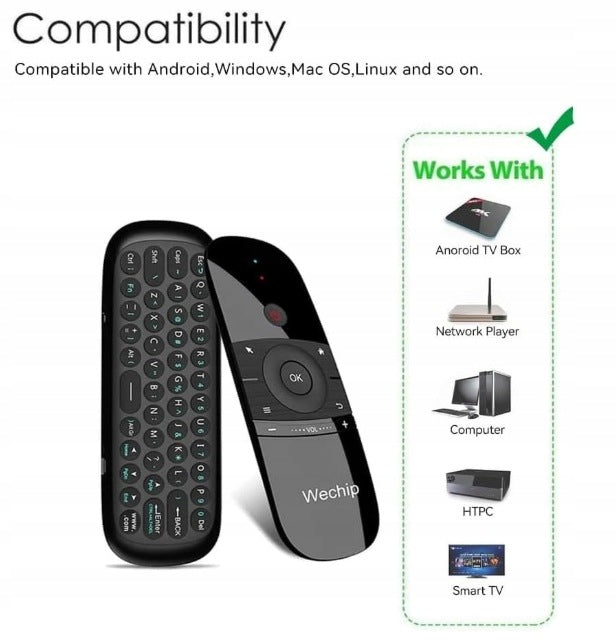 KEYBOARD REMOTE CONTROL MOUSE AIR MOUSE 3IN1 SMART TV PC Manufacturer code 750749745983