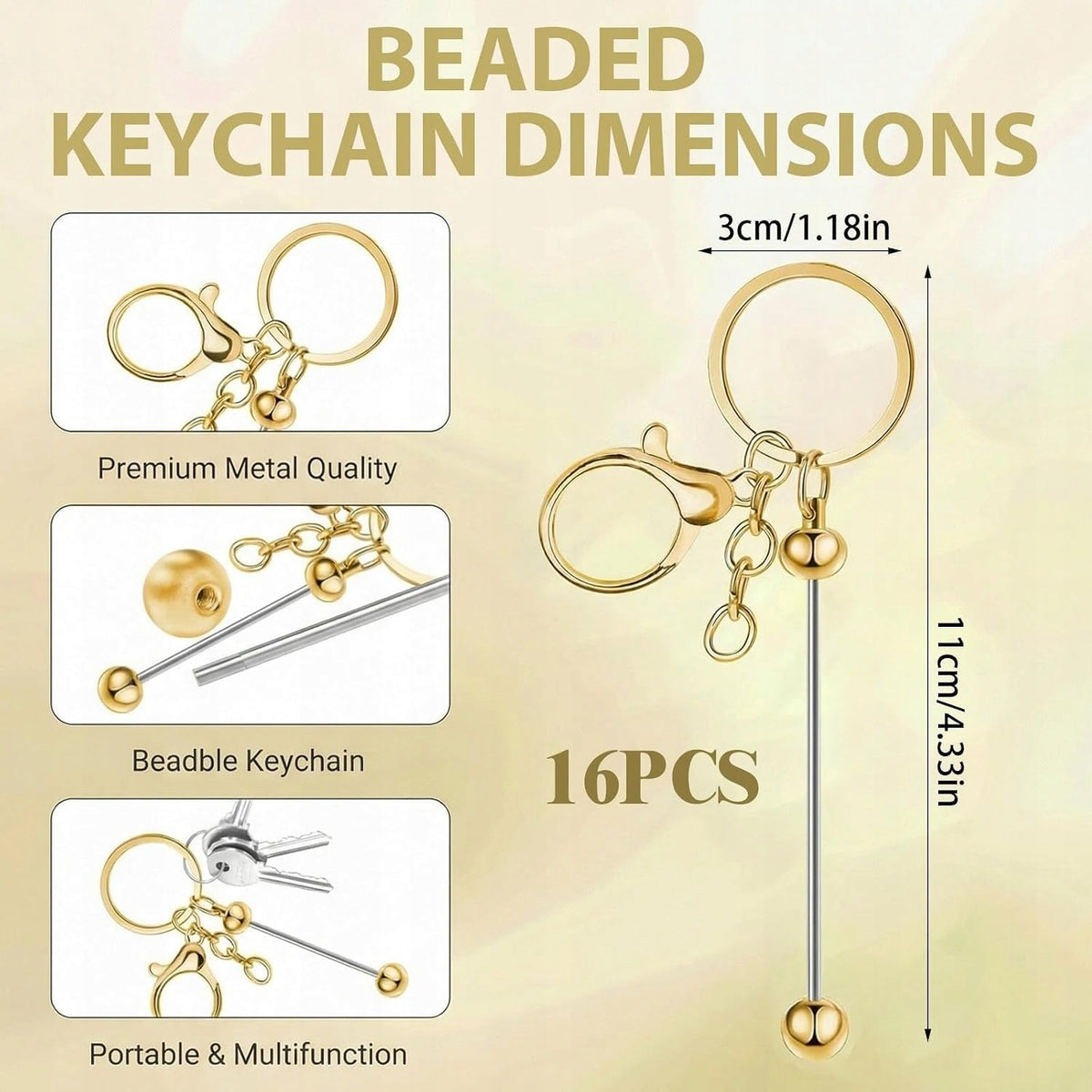 KEYCHAIN SET OF 16 METAL EMPTY CORRECT ACCESSORIES Brand no brand