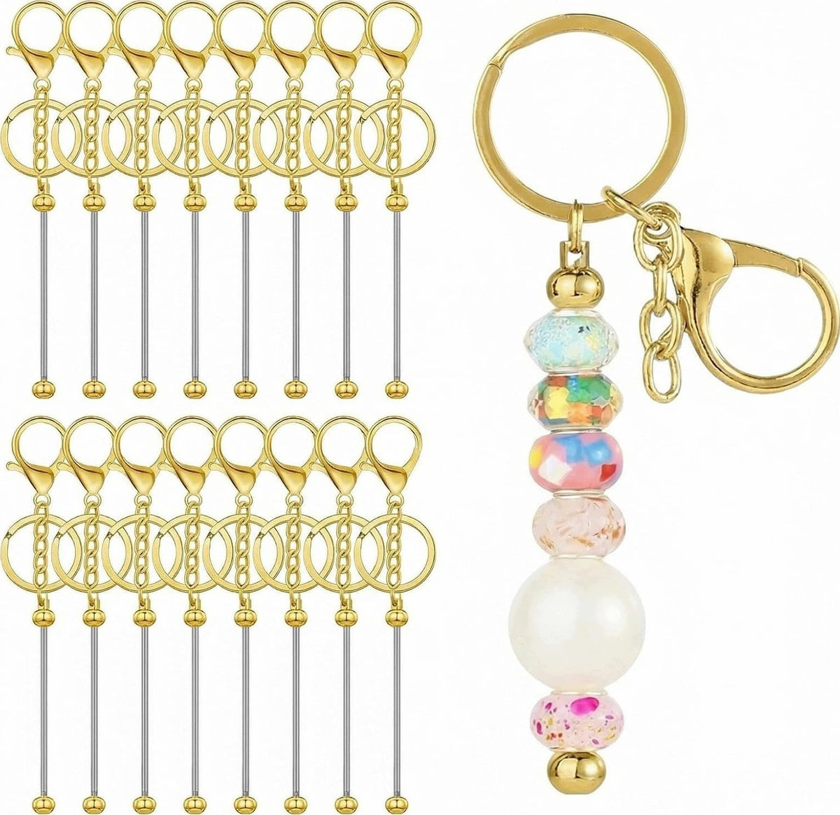 KEYCHAIN SET OF 16 METAL EMPTY CORRECT ACCESSORIES
