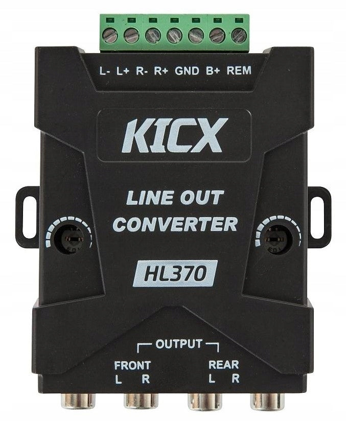 KICX HL 370 Audio Signal Converter Hi-Low High Low 4x RCA Cinch Remote Manufacturer code HL 370