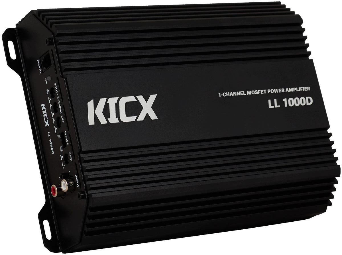 KICX LL 1000D 1-Channel Amplifier for Subwoofer 1000W RMS 1 Ohm Remote Control Packaging status original