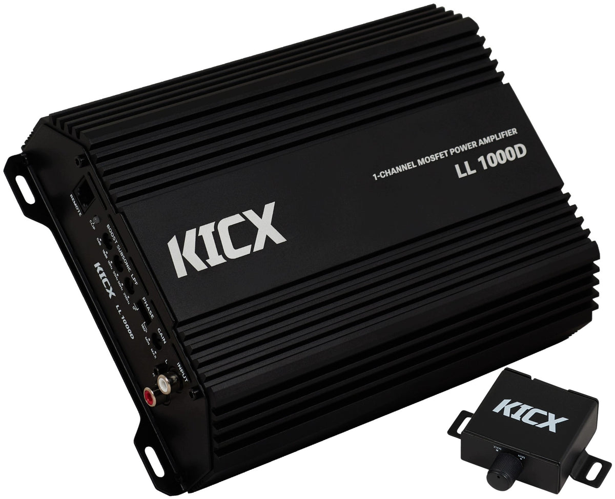 KICX LL 1000D 1-Channel Amplifier for Subwoofer 1000W RMS 1 Ohm Remote Control