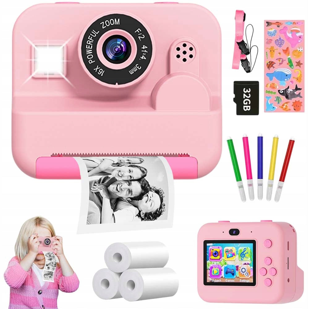 KIDS CAMERA DIGITAL INSTANT 1080P 32GB GIFT