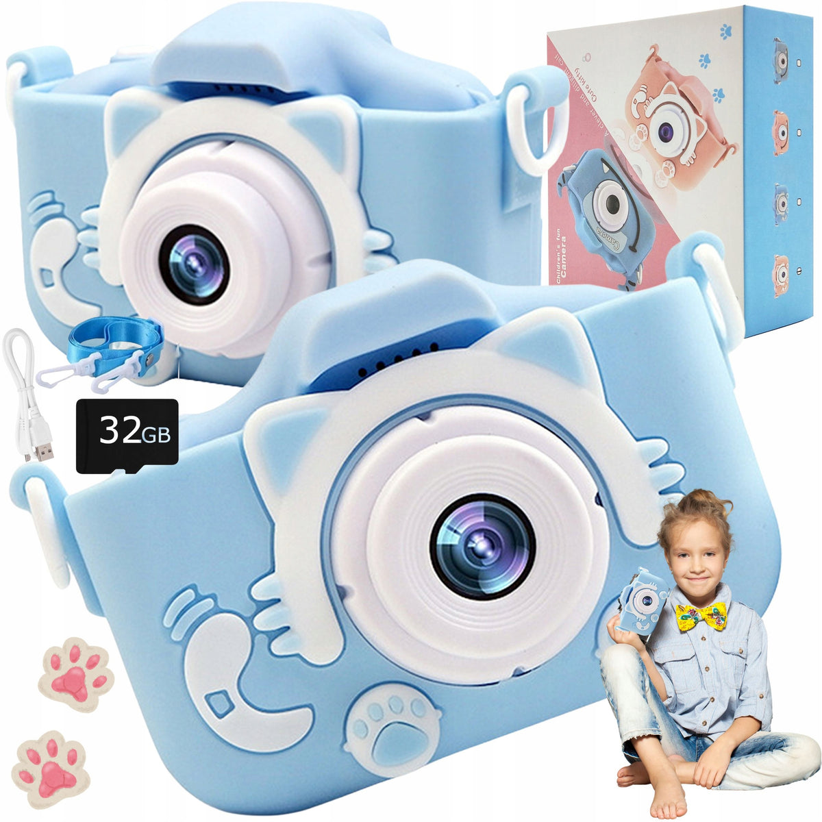 KIDS CAMERA DIGITAL PHOTO COMPACT CARD 32Gb GAME HD CAMERA
