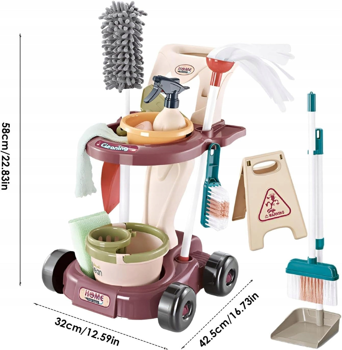 KIDS CLEANING KIT LARGE CART MOP WATER SPRAY VACUUM CLEANER Brand no brand