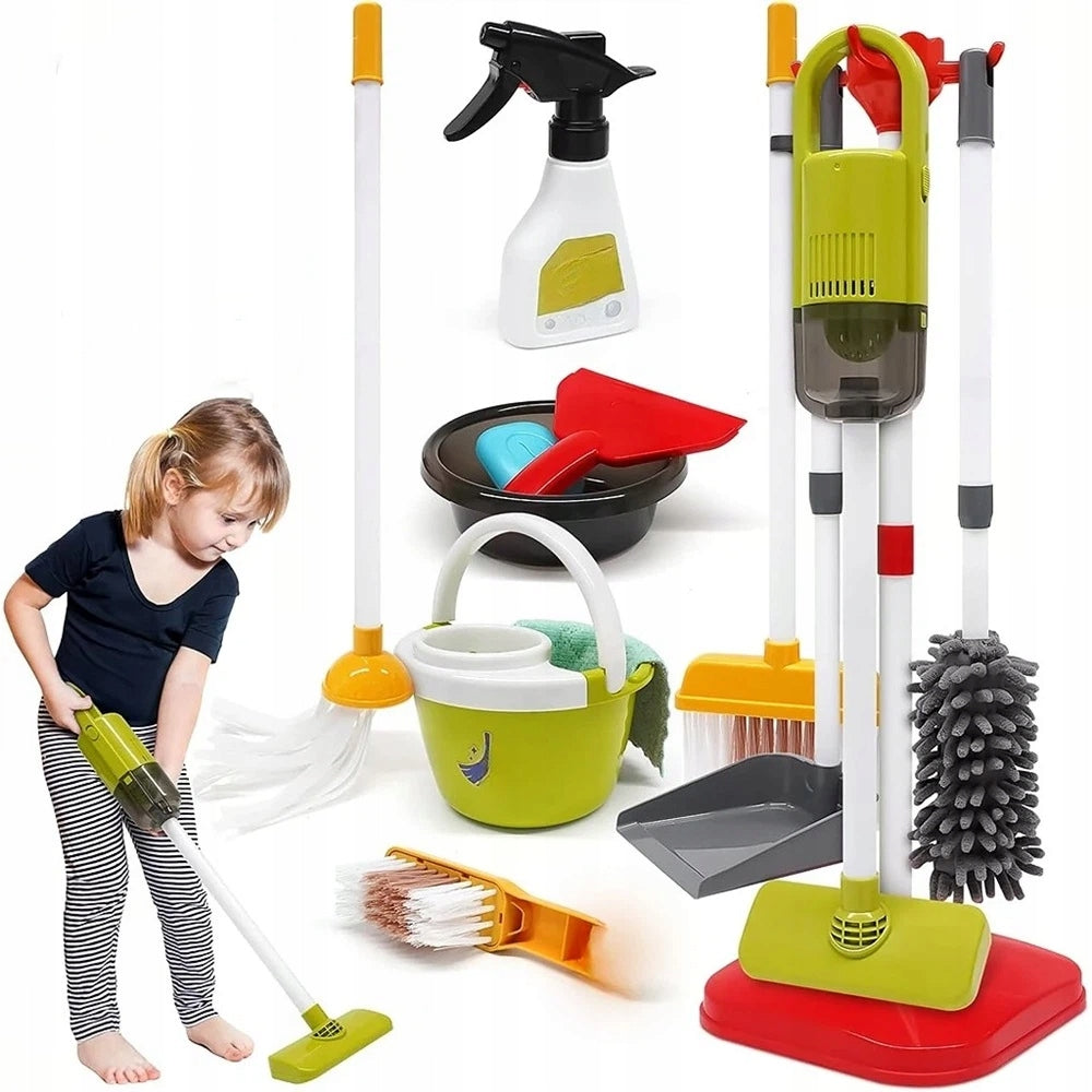 KIDS CLEANING KIT VERTICAL VACUUM CLEANER WITH SUCTION FUNCTION AND MOP Brand no brand