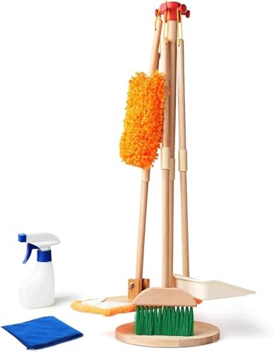 KIDS CLEANING KIT WOODEN MONTESSORI BROOM MOP FOR GIFT Brand no brand