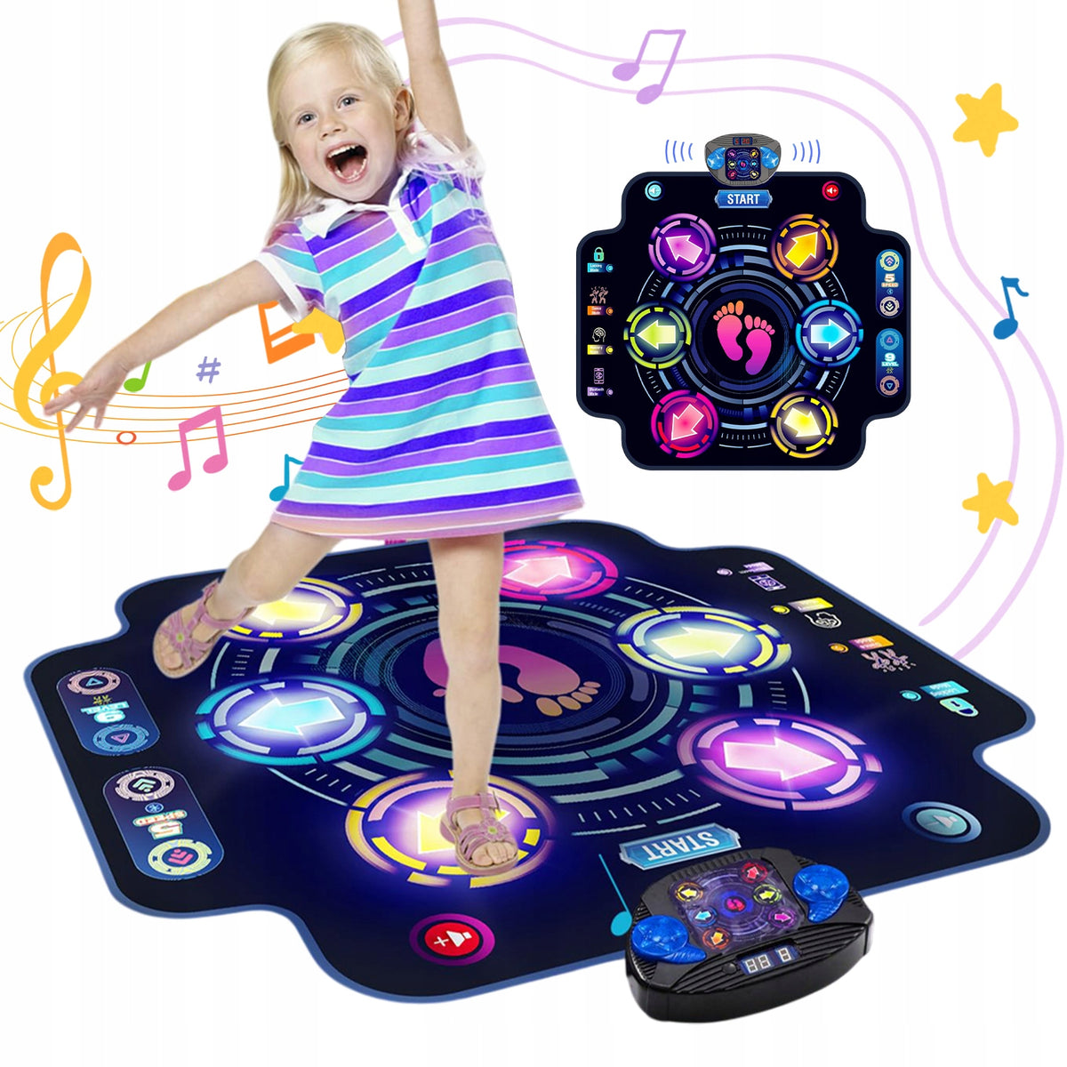 KIDS DANCE MAT DANCE MUSIC BLUETOOTH WITH BACKLIT ARROWS