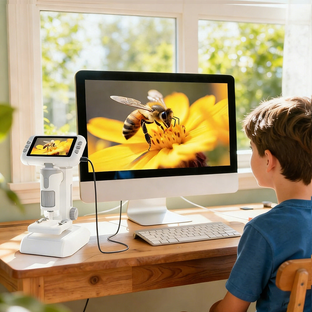 KIDS EDUCATIONAL DIGITAL MICROSCOPE 4"1600X 48MP 1080P PORTABLE KIT Brand no brand