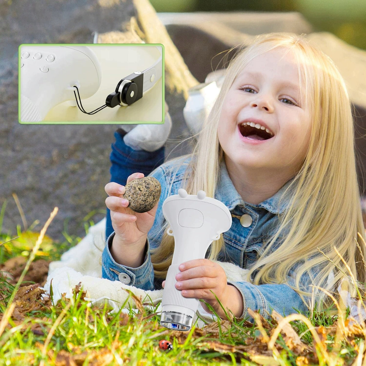 KIDS POCKET DIGITAL MICROSCOPE 1000X 2 INCH IPS SCREEN Manufacturer code 6TY2282WH MIKROSKOP DZIECIĘCY