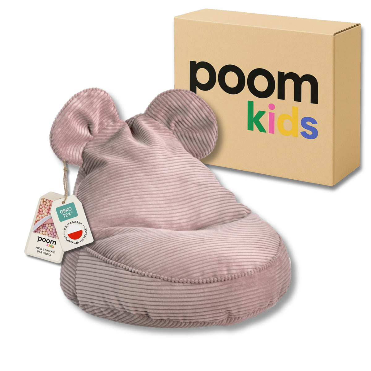 KIDS SWEET Pouf Children's Ears - Pouf with Ears, 68x59x55 Roses