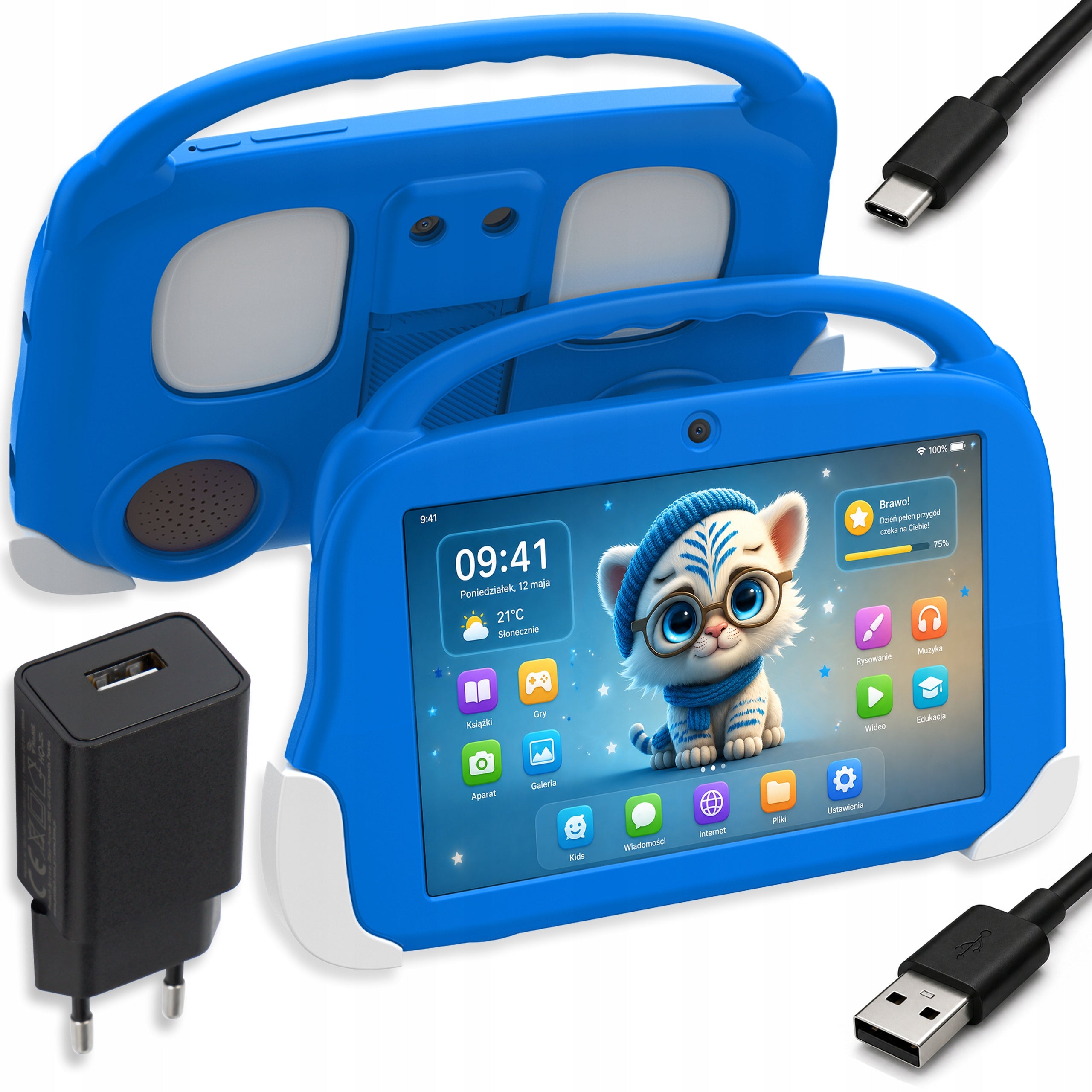 KIDS TABLET 8" 4G LTE 4/64GB WiFi GPS CASE EDUCATIONAL GIFT SET